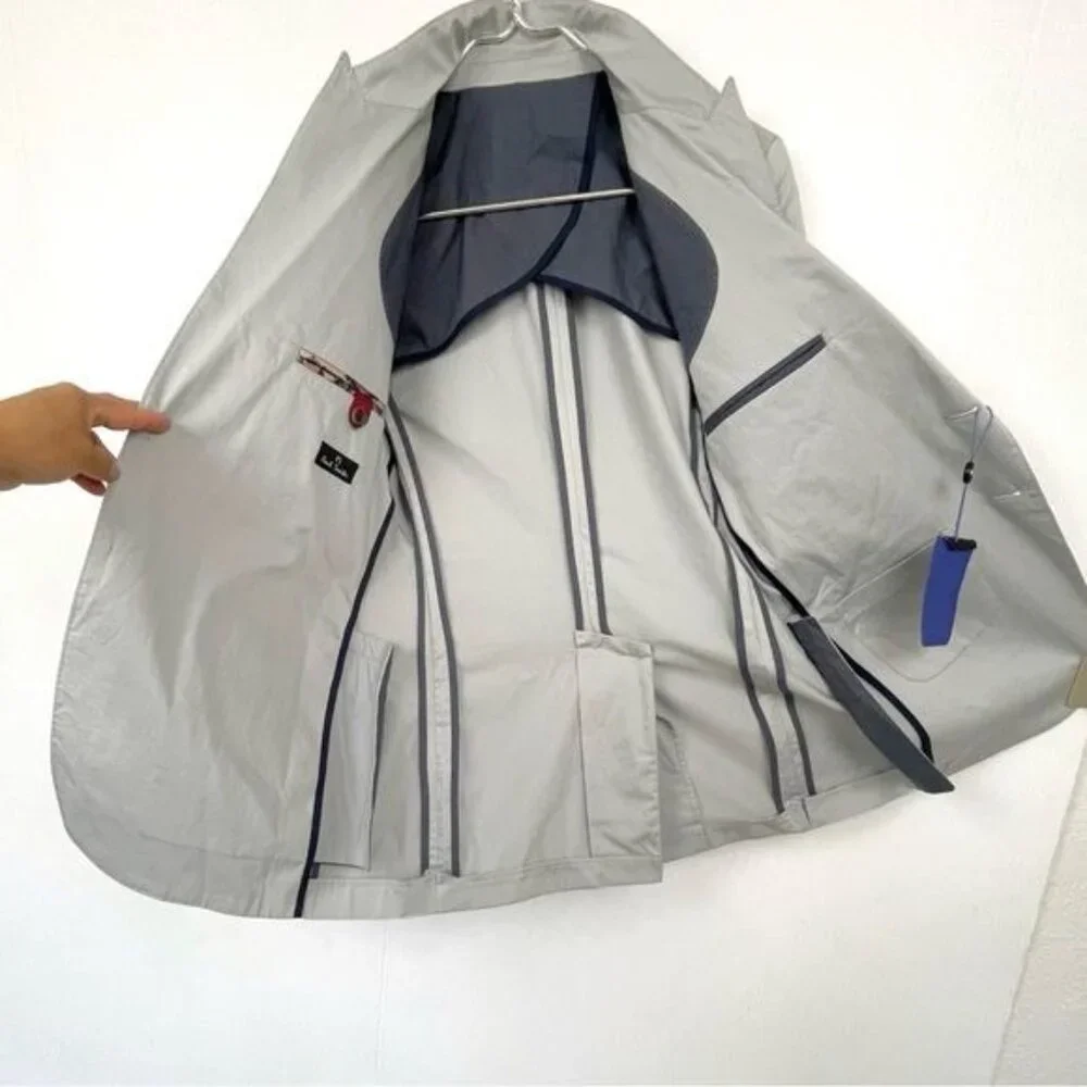 Paul Smith Soho Slim-Fit Cotton Suit Jacket Gray size 34R